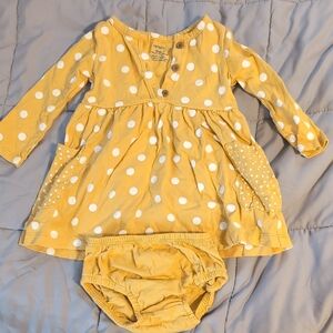 Carter's Yellow and White Polka Dot Dress Set